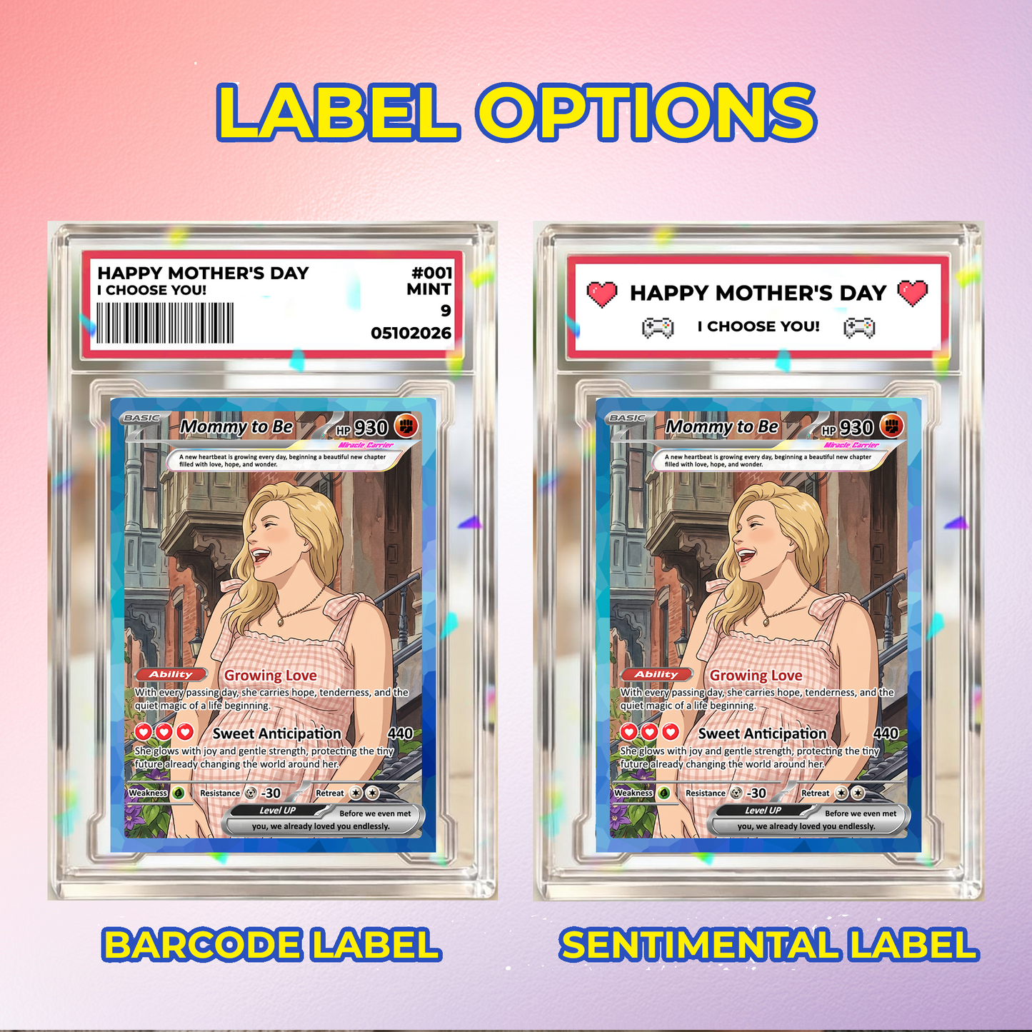 For Mom-to-Be Happy Mother's Day Custom Pokémon Card – Personalized Pregnancy Gift for Mother’s Day - Customizable Trading Cards - CPC-105