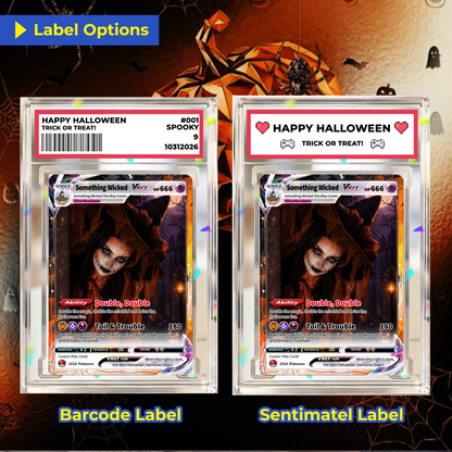 Custom Halloween Witch Pokémon Card with Anime Picture, Personalized Pokémon Cards, Spooky Halloween Gift for Her - CPC-hlw-15