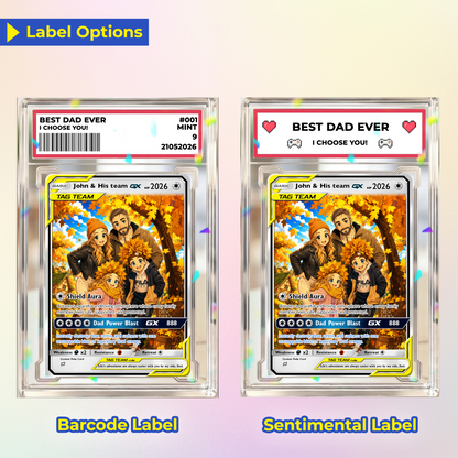 2026 Happy Father's Day Custom Pokémon Card - Comic Anime Style Personalized Pokémon Card for Dad - Perfect Gift for Dad - CPC-115