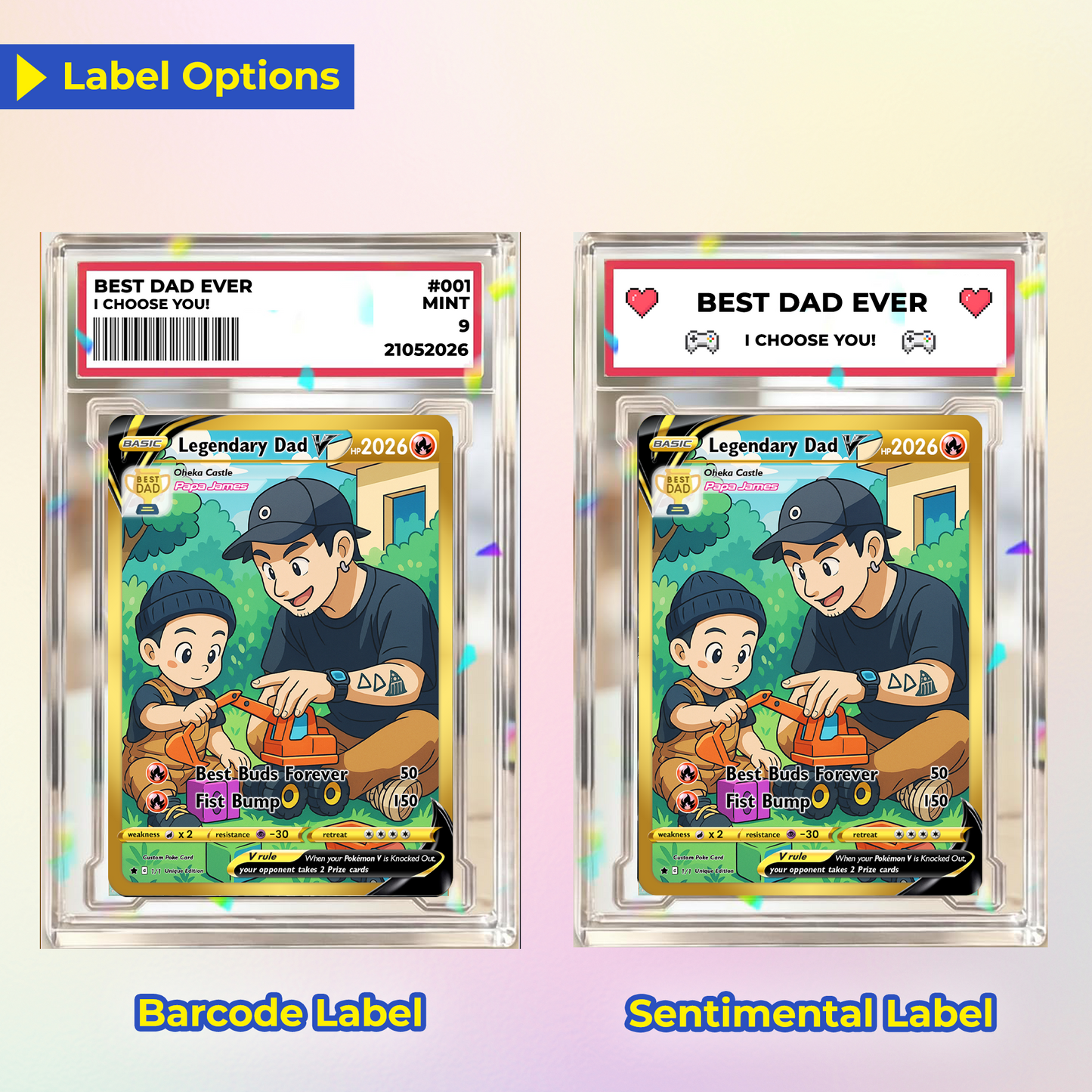 Best Dad Ever Pokemon Card, Custom Pokemon Card  - Anime-Inspired Personalized Pokemon Card for Dad - Perfect Gift for Dad - CPC-50