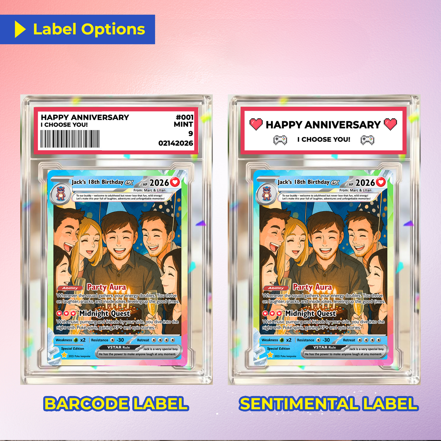 Custom Pokemon Card Birthday, Personalized Pocket Monster Style Gifts for Date of Birth, Best Anime-Inspired Cards for Friends, Son, Daughter, Partner - CPC-56