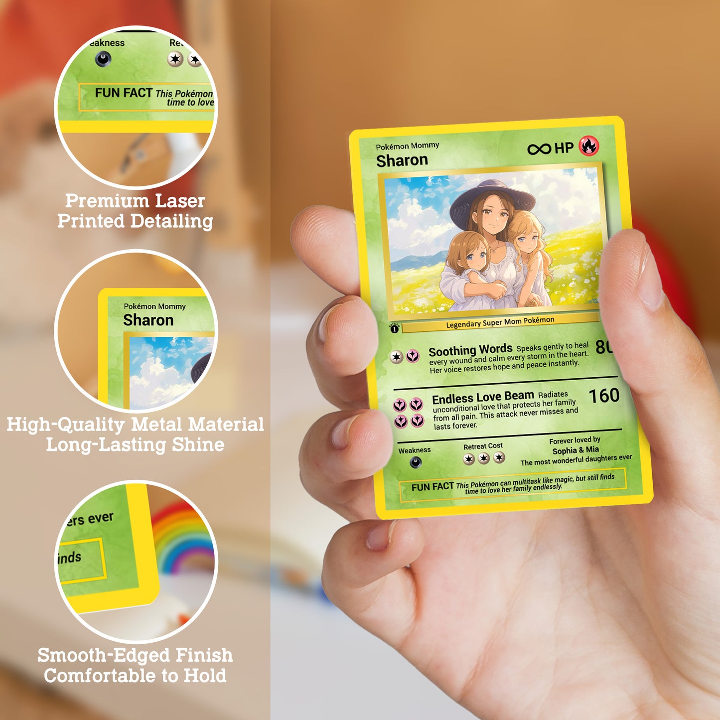 Pokemon Mommy Card - Mother's Day Custom Pokemon Card  - Anime-Inspired Personalized Pokemon Card for Mom | Customizable Trading Cards - CPC-37