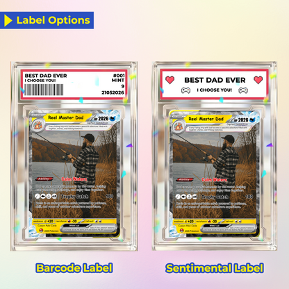 Fishing Dad Custom Pokémon Card for Father's Day - Father’s Day Personalized Pokémon Card for Fishing Lovers - Comic Anime Customizable Gift from Wife, Son & Daughter - CPC-138