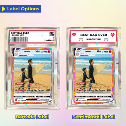 Perfect Gift from Wife & Kids - Happy Father's Day Custom Pokémon Card - Comic Anime Style Personalized Pokémon Card for Dad - Perfect Gift from Wife & Kids - CPC-125