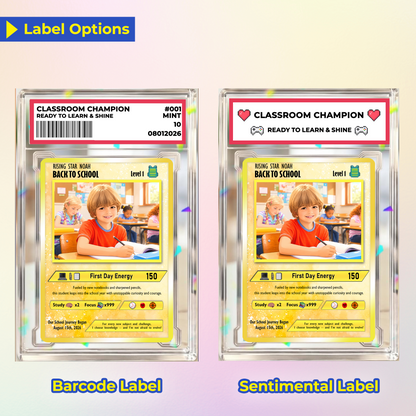 Back to School Custom Pokémon Card - Personalized Pokémon Card with Anime Picture for Kids, Students - First Day of School Gift from Parents - CPC-146.A