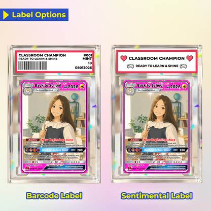 Back to School Custom Pokémon Card with Anime Picture for Kids, Students, Uniqye Gift for Pokémon Fans - Personalized First Day of School Gift from Parents - CPC-BTS-22