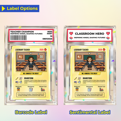 Teacher Appreciation Custom Pokémon Cards with Art Characters, Thank You Teacher Gift from Parents & Students, Personalized Pokémon Cards by Art Characters - CPC-66.B