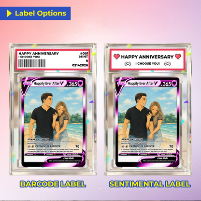 Custom Pokemon Card for Couple - Personalized Anime-Inspired Pokemon Card - Holographic Effect Available - CPC-46