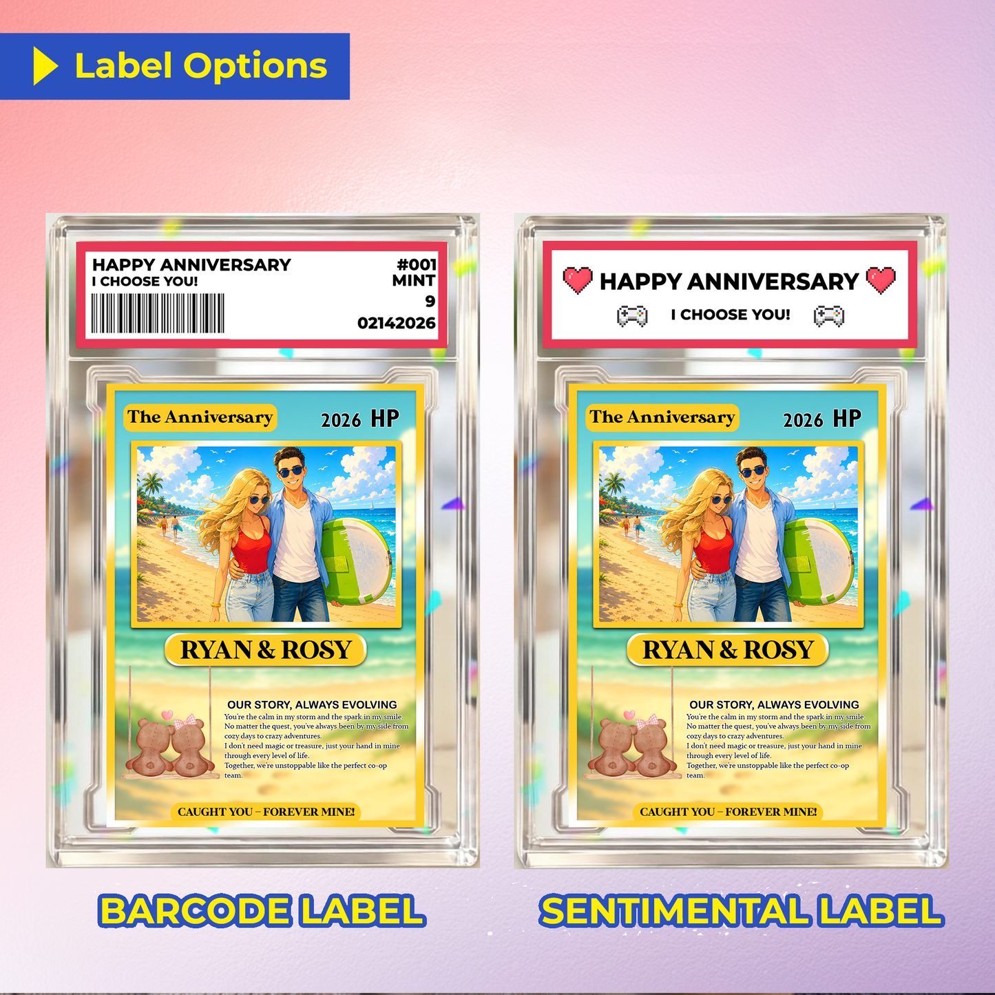 Custom Pokemon Card for Lovers - Personalized Anime-Inspired Pokemon Card - Holographic Effect Available - CPC-27