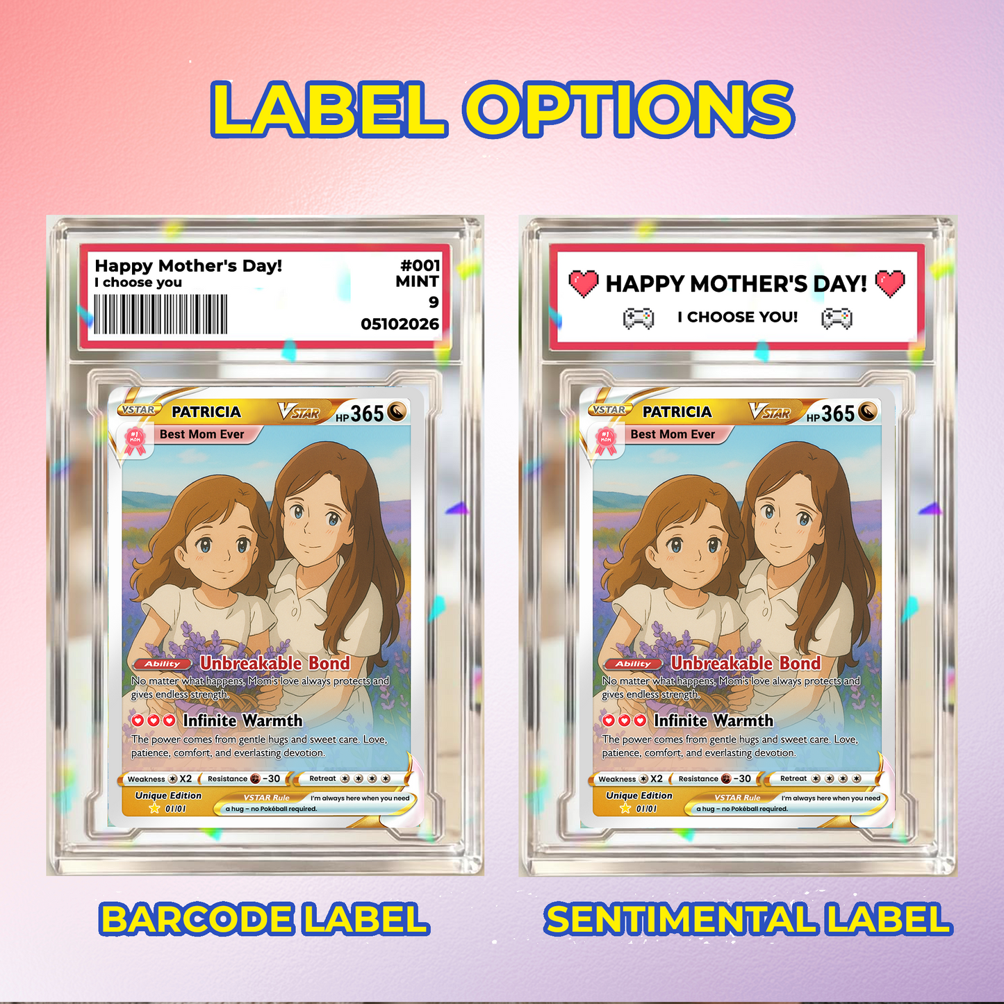 Anime-Inspired Personalized Pokemon Card for Mom - Mother's Day Custom Pokemon Card - Pokemon Mommy Card - Customizable Trading Cards - CPC-40