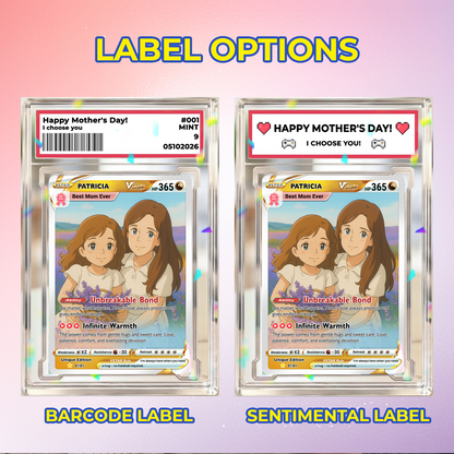 Anime-Inspired Personalized Pokemon Card for Mom - Mother's Day Custom Pokemon Card - Pokemon Mommy Card - Customizable Trading Cards - CPC-40