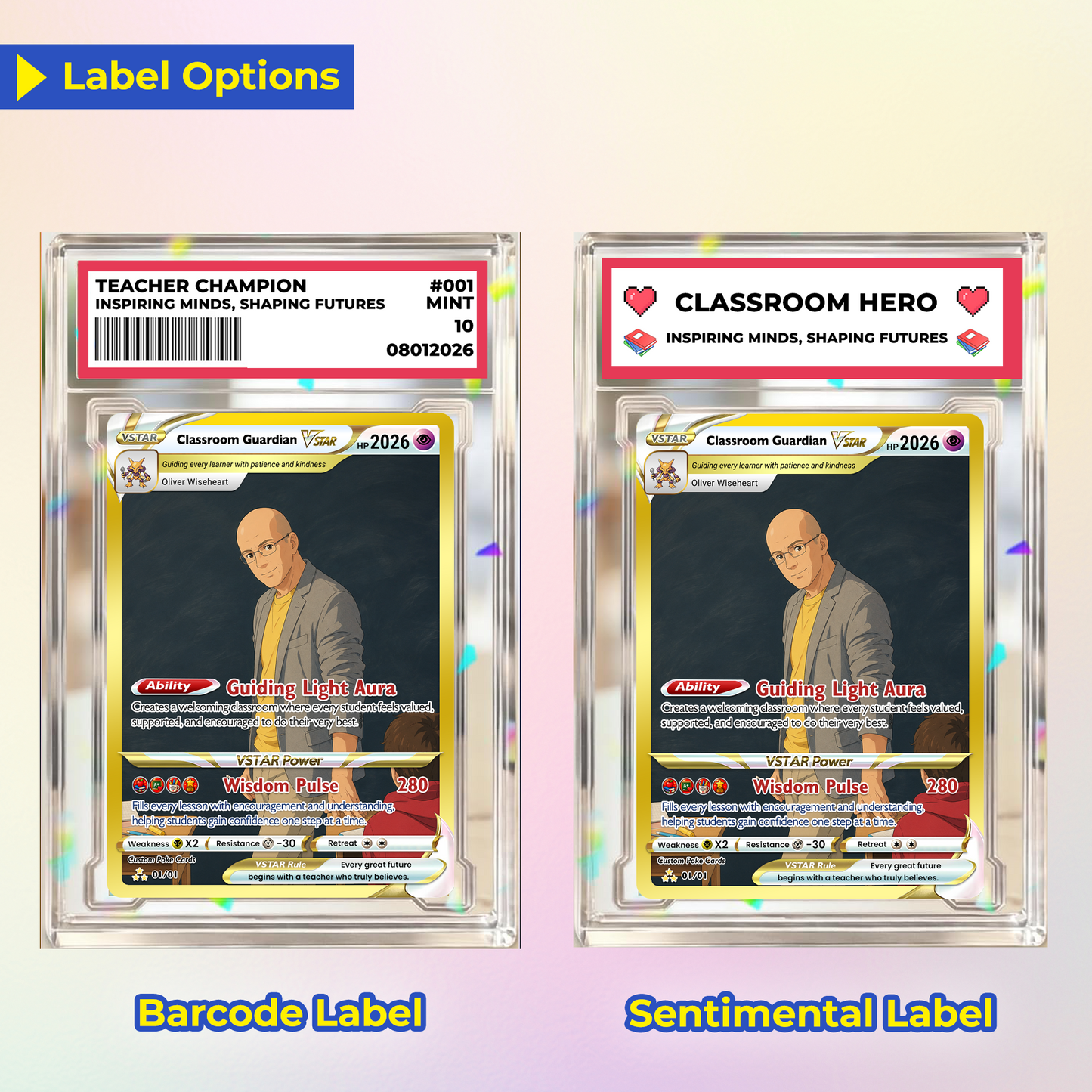 Classroom Guardian Custom Pokémon Cards, Teacher Appreciation Gift Card, Personalized Pokémon Cards, Change Your Photo to Anime Styles, Thank You Teacher Gift - CPC-BTS-09