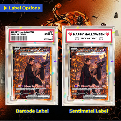 Happy Halloween Custom Pokémon Cards with Animated Photo, Personalized Pokemon Cards, Gifts for Him and Her - CPC-hlw-03