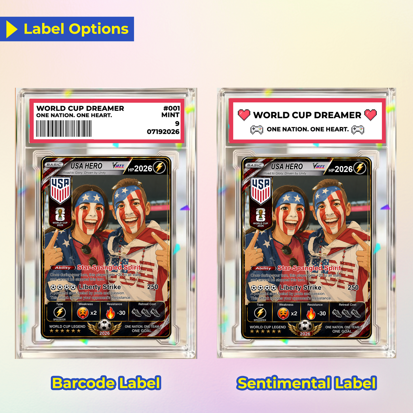 Custom World Cup 2026 Soccer Card, Personalized Football Trading Card, Pokémon-Style Fan Card with Photo, Unique Gift for Soccer Fans - CPC-WC-USA
