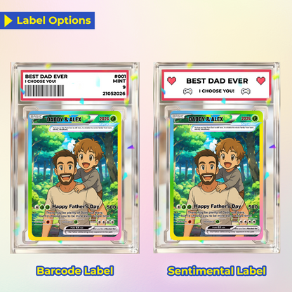Custom Pokemon Card  - Anime-Inspired Personalized Pokemon Card for Dad - Personalized Poke Card Custom Gift for Dad - CPC-17