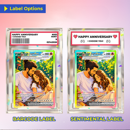 Custom Pokémon Cards with Anime Picture, Personalized Poke Cards Animated Style Gifts for Him and Her - CPC-04.B