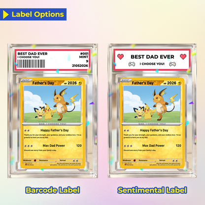 Funny Father’s Day Personalized Pokémon Card - Special Edition Custom Pokémon Card for Trainer Dad - Customizable Character Gift from Supporter, Wife, Son & Daughter - CPC-111.A