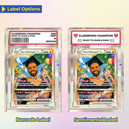 Graduation Custom Pokémon Card - Personalized Student Achievement Pokémon Card with Anime Picture for Kids, Students - Graduation Gift from Parents - CPC-BTS-06