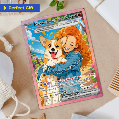 Personalized Poke Cards for Pet Lovers - Custom Pokémon Card with Pet Photo for Dog Mom, Cat Mom, Dog Dad, Cat Dad - CPC-Pet-02