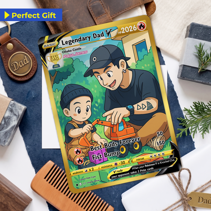 Best Dad Ever Pokemon Card, Custom Pokemon Card  - Anime-Inspired Personalized Pokemon Card for Dad - Perfect Gift for Dad - CPC-50