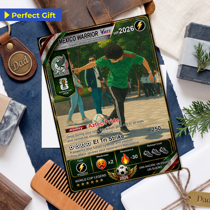 World Cup 2026 Custom Soccer Card, Personalized Football Trading Card, Pokémon-Style Fan Card with Photo, Unique Gift for Soccer Fans - CPC-WC-MEX