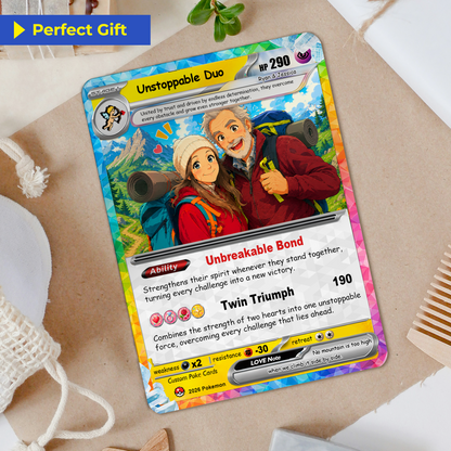 Personalized Poke Cards by Ghibli & Comic Anime Style, Custom Pokémon Cards with Animated Picture, Customizable Pokémon Gift for Him and Her - CPC-152