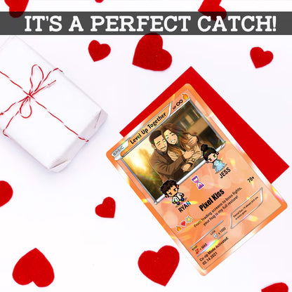 Pixel Characters & Anime Transformation Custom Pokemon Card - Personalized Poke Card for Couples - CPC-51