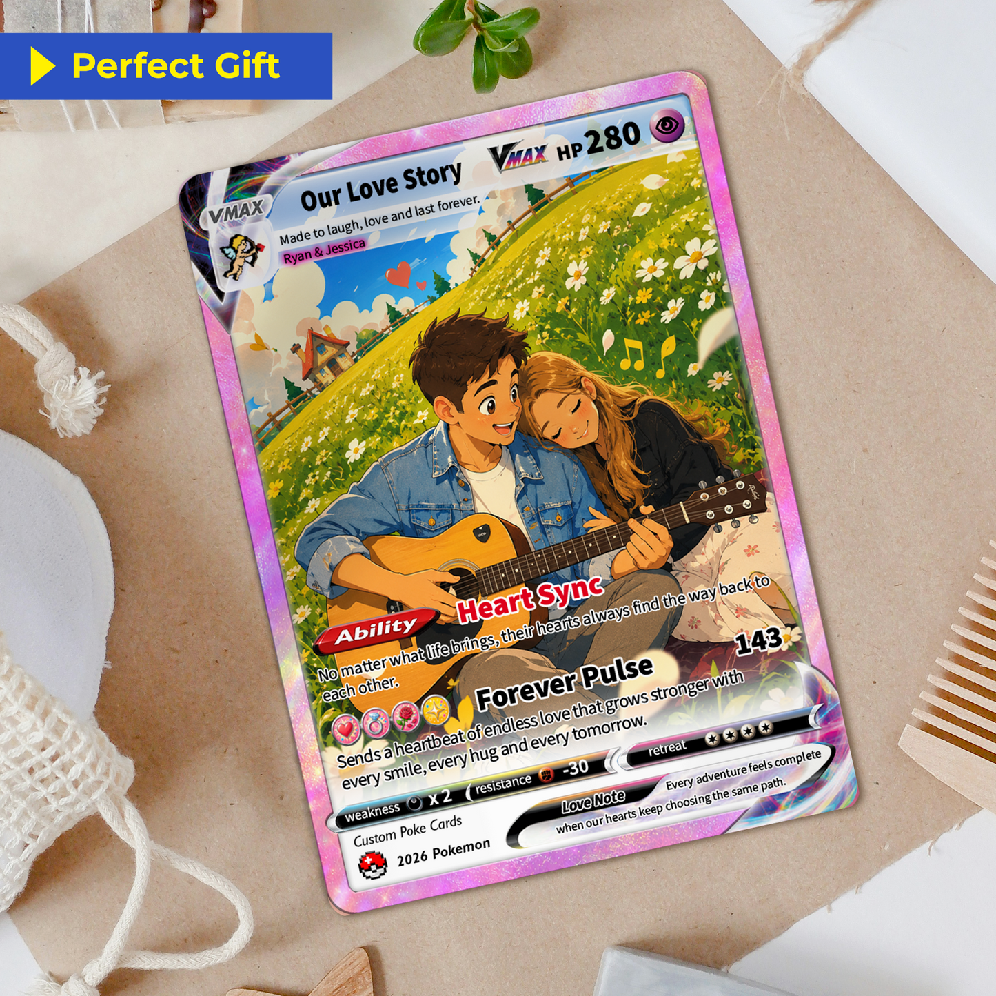 Comic Style Animated Custom Pokémon Cards, Personalized Pokémon Card with Ghibli Transformation Photo, Unique Gift for Him and Her - CPC-149