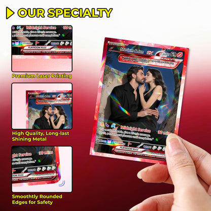 18+ Adult Edition Custom Pokemon Card - Personalized Anime Couple Trading Cards - Pokemon-Inspired Metal, Acrylic & Digital Collectibles - CPC-73