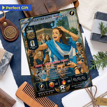 Custom World Cup 2026 Soccer Card, Personalized Football Trading Card, Pokémon-Style Fan Card with Photo, Unique Gift for Soccer Fans - CPC-WC-ARG