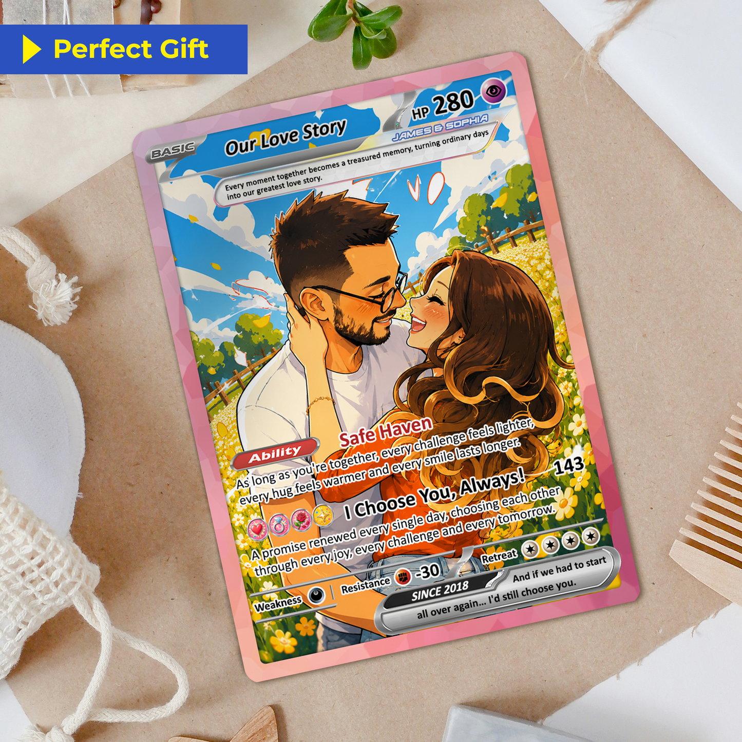 Custom Pokémon Cards with Anime Picture, Personalized Poke Cards Animated Style Gifts for Him and Her - CPC-148