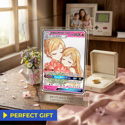 2026 Custom Mother’s Day Pokémon Card – Personalized Mom Gift from Daughter, Son | Ghibli - Anime Style Mom & Kids Card | Unique Gift 2026 - CPC-79