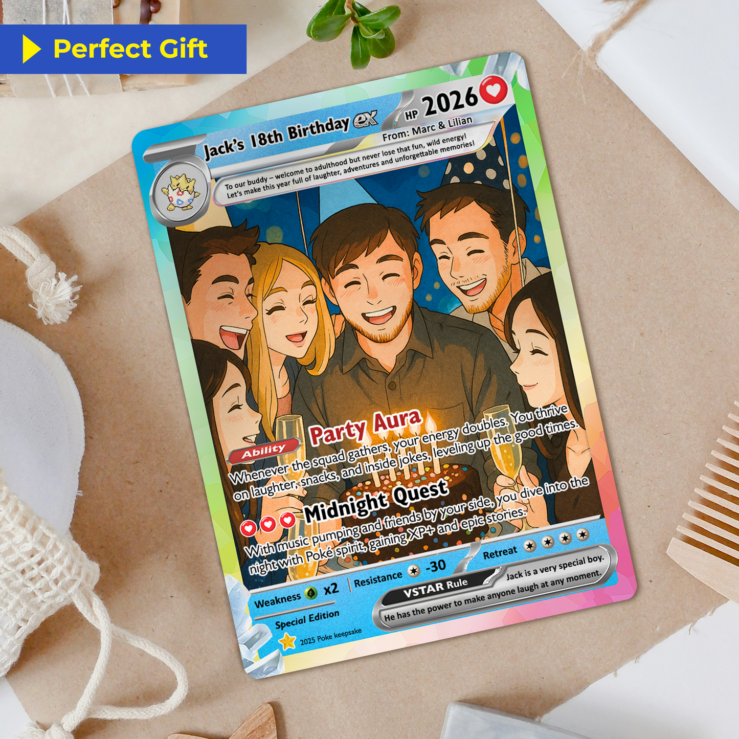 Custom Pokemon Card Birthday, Personalized Pocket Monster Style Gifts for Date of Birth, Best Anime-Inspired Cards for Friends, Son, Daughter, Partner - CPC-56