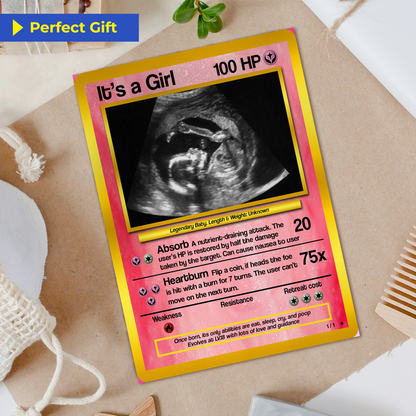 Baby Announcements Custom Pokemon Card, Pregnancy Announcement Personalized Pokemon Card, Custom Poke Card Gift for Him and Her, Birth Announcement Cards - CPC-52