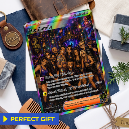 Custom Friend Group Pokémon Card – Personalized Poke Card with Photo, Custom Festival Family Trading Card Gift for Friends - CPC-108