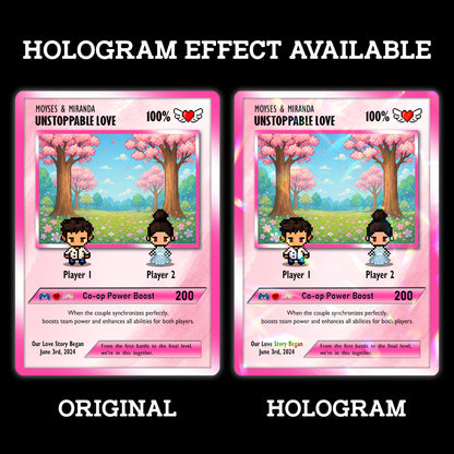 Custom Pokemon Card by Art Pixel Characters for Couple - Anime-Inspired Ghibli Aesthetic Pocket Monster Gift - CPC-22