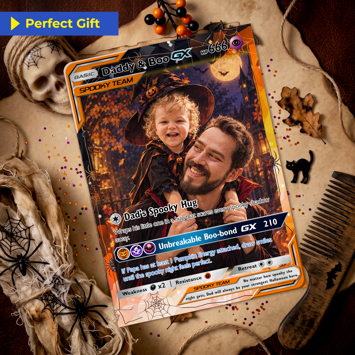 Custom Pokémon Card for Boyfriend & Husband, Halloween Anime Transformation Metal Card, Personalized Romantic Gift for Him, Custom Halloween Gift from Wife & Girlfriend - CPC-hlw-08