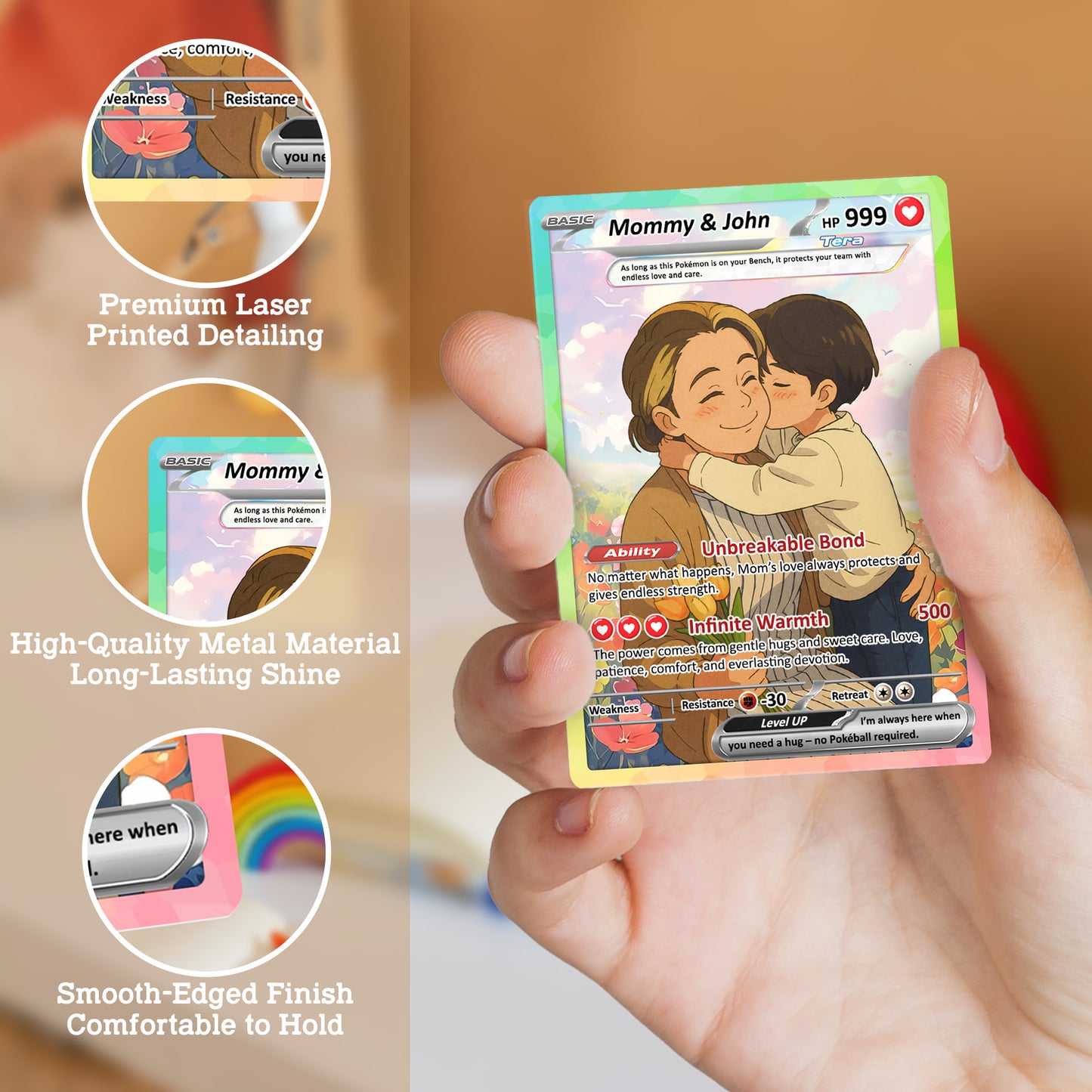 Mother's Day Custom Pokemon Card  - Anime-Inspired Personalized Pokemon Card for Mom | Mommy & Me Customized Poke Gift - Customizable Trading Cards - CPC-32