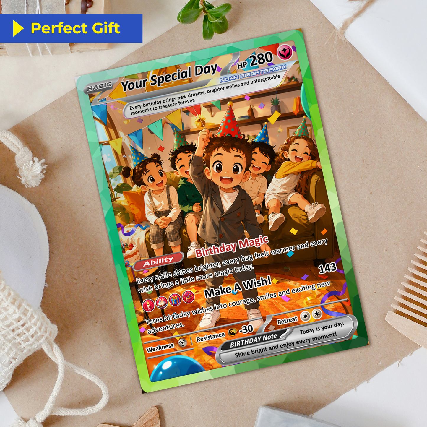Personalized Pokémon Card for Date of Birth - Happy Birthday Custom Pokémon Card - Customizable Pokémon Gift from Parents, Grandparents for Kids - CPC-DOB-03