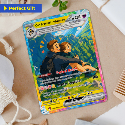 Custom Pokémon Cards with Animated Picture, Personalized Poke Cards by Ghibli & Comic Anime Style, Customizable Pokémon Gift for Him and Her - CPC-151