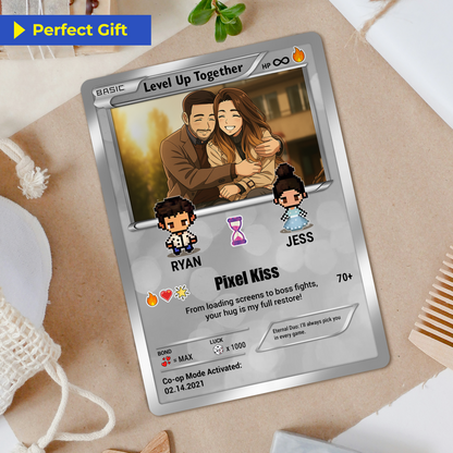 Pixel Characters & Anime Transformation Custom Pokemon Card - Personalized Poke Card for Couples - CPC-51