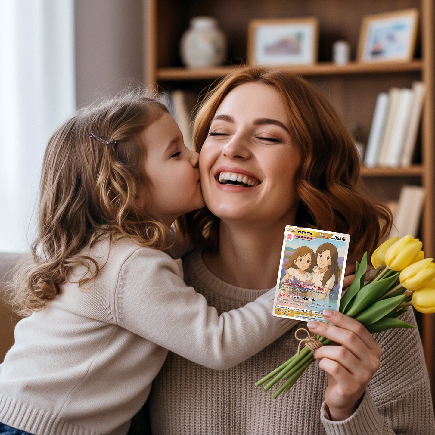 Anime-Inspired Personalized Pokemon Card for Mom - Mother's Day Custom Pokemon Card - Pokemon Mommy Card - Customizable Trading Cards - CPC-40