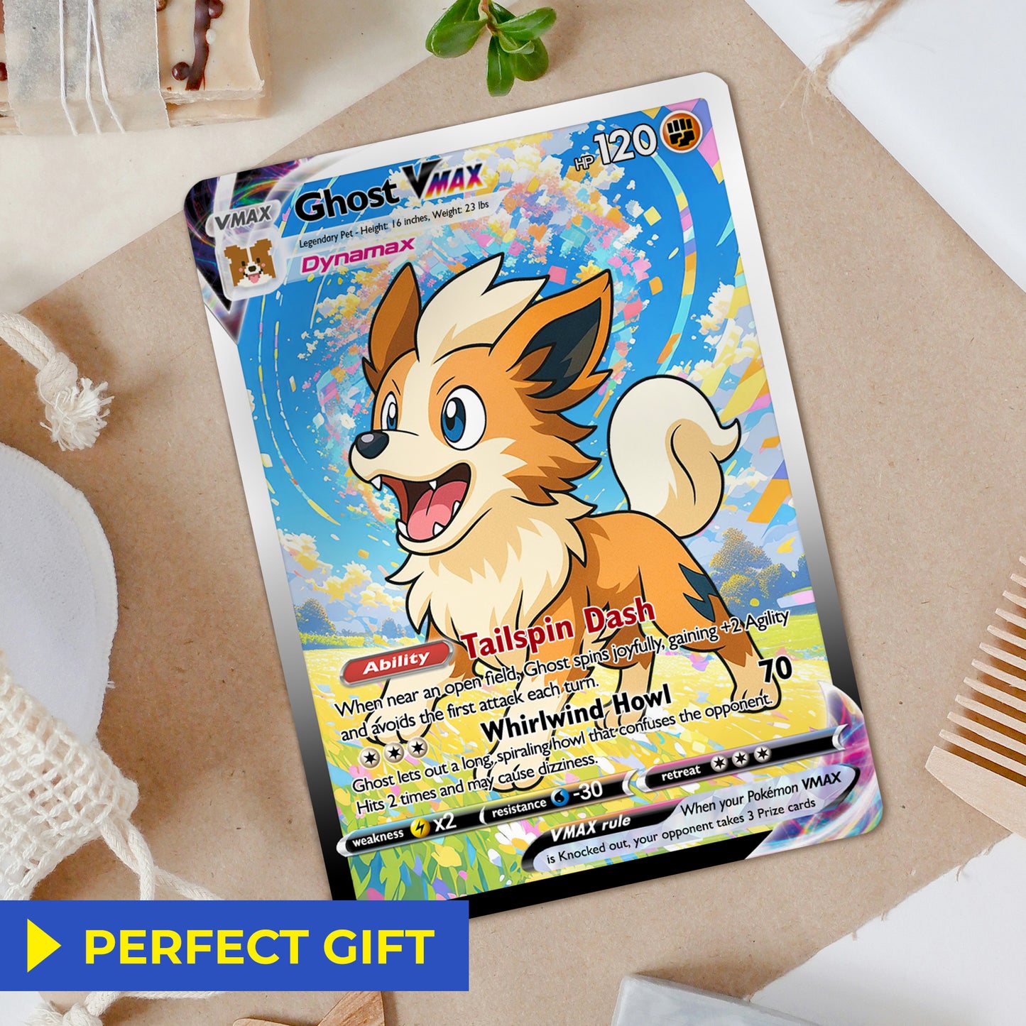 Custom Pokémon Card for Pet Lovers, Personalized Pokémon Card with Pet Photo for Dog Mom Cat Mom Dog Dad Cat Dad - CPC-41