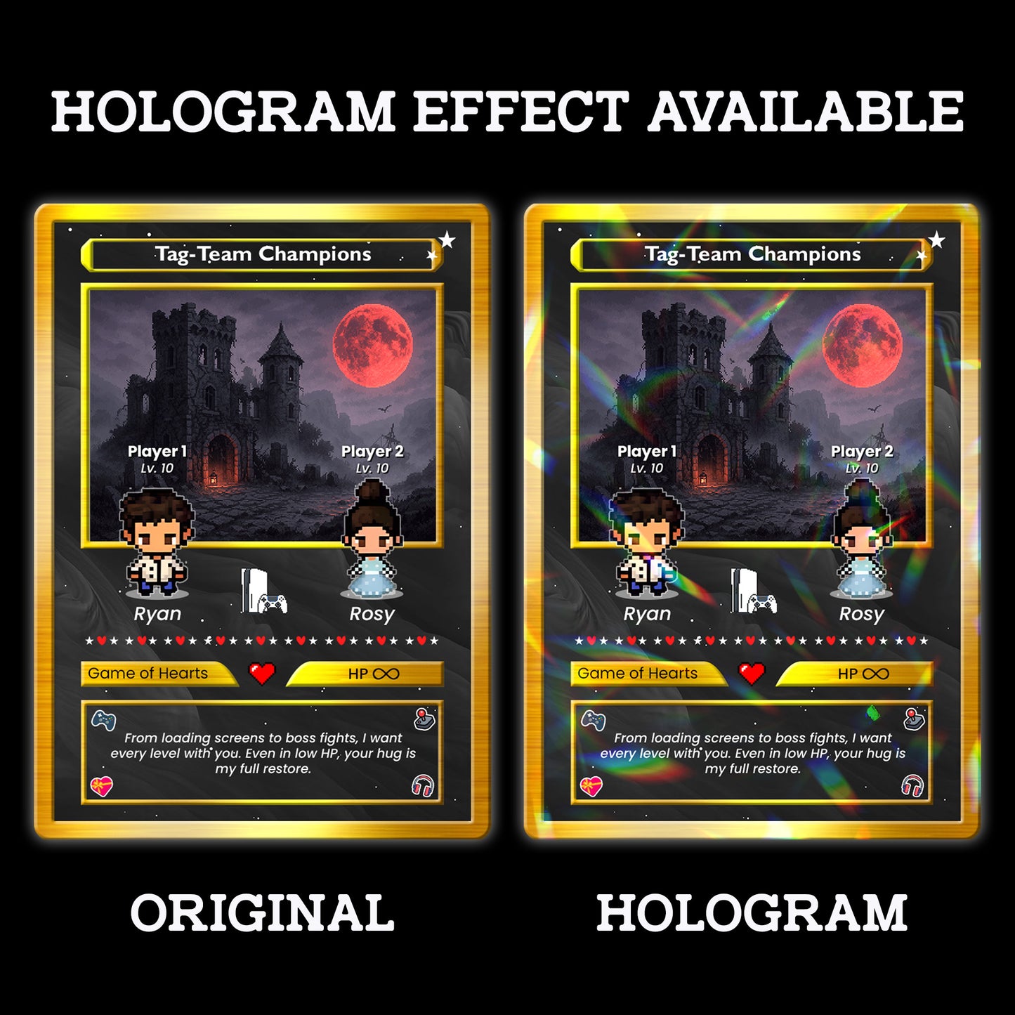 Anime Transformation Custom Pokemon Card - Personalized Poke Card for Couples - Custom by Pixel Characters - CPC-42