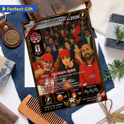 Personalized Football Trading Card, World Cup 2026 Custom Soccer Card, Pokémon-Style Fan Card with Photo, Unique Gift for Soccer Fans - CPC-WC-CAN