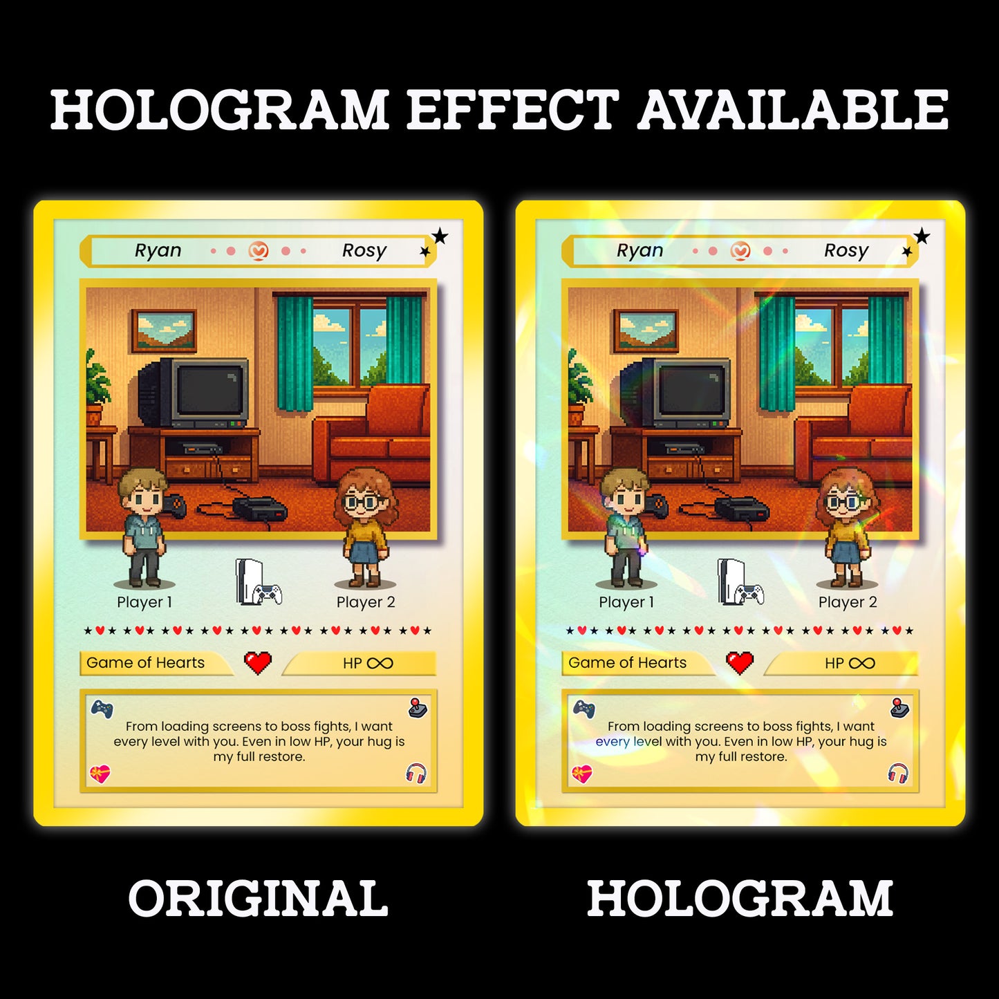 Custom Poke Card for Couple - Anime-Inspired Ghibli Aesthetic Pocket Monster Gift - Characters Customizable - CPC-21