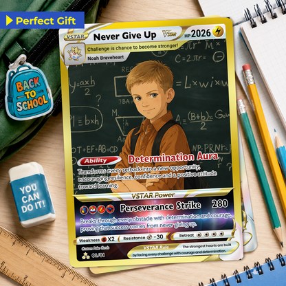 Personalized Pokémon Card - Back to School Custom Pokémon Card with Anime Picture for Kids, Students - First Day of School Gift from Parents - CPC-BTS-19