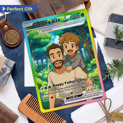 Custom Pokemon Card  - Anime-Inspired Personalized Pokemon Card for Dad - Personalized Poke Card Custom Gift for Dad - CPC-17