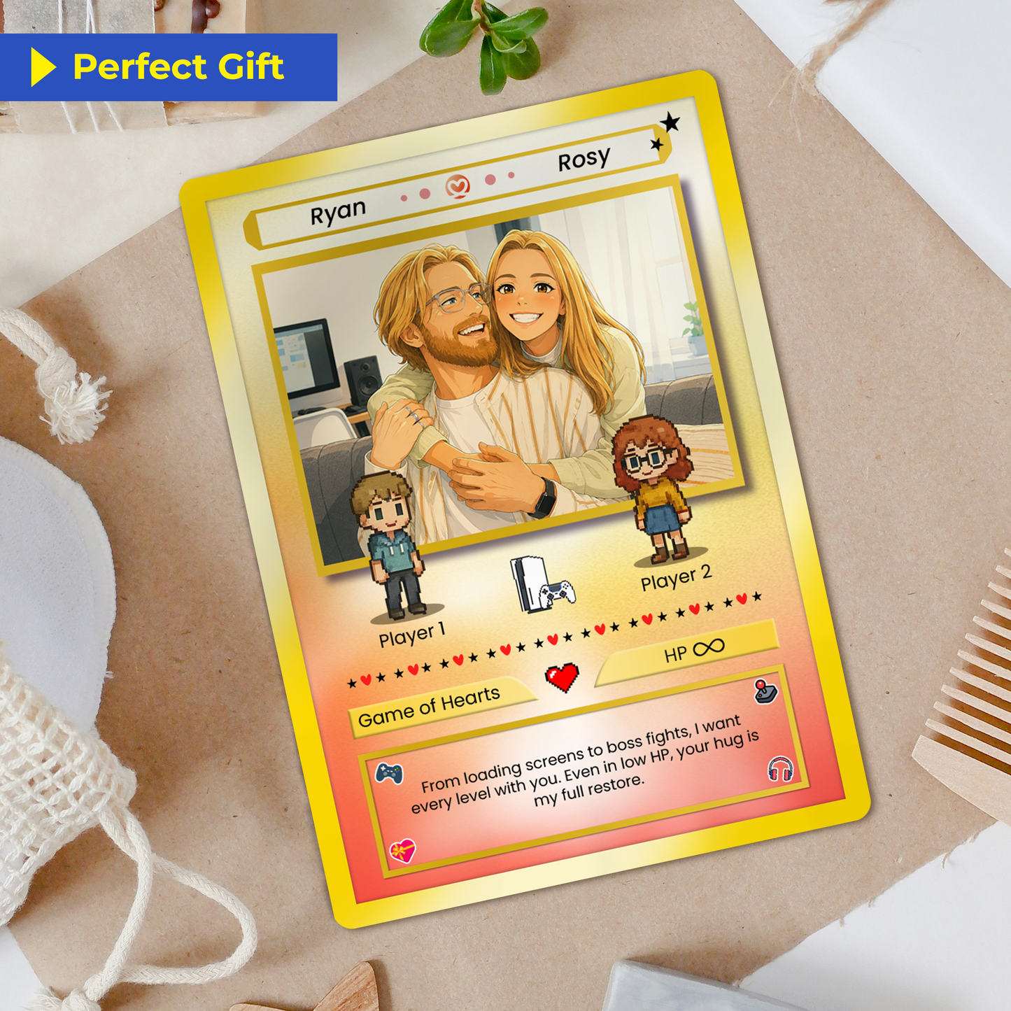 Personalized Pokémon Card with Animated Photo - Custom Pokémon Card for Couple - Customizable Gift for Him and Her - CPC-21.B
