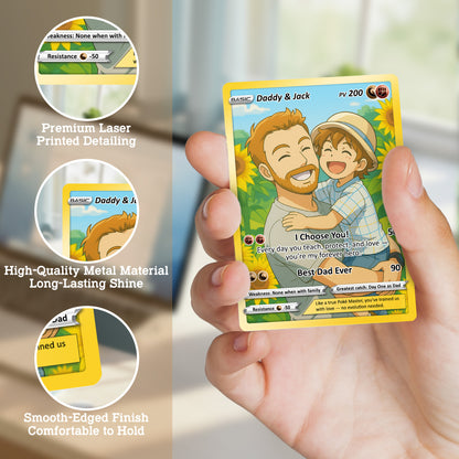 Best Dad Ever Pokemon Card, Custom Pokemon Card  - Anime-Inspired Personalized Pokemon Card for Dad - Perfect Gift for Dad - CPC-58
